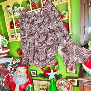 Vintage y2k plus size boho fairycore floral paisley blouse bell flare sleeves